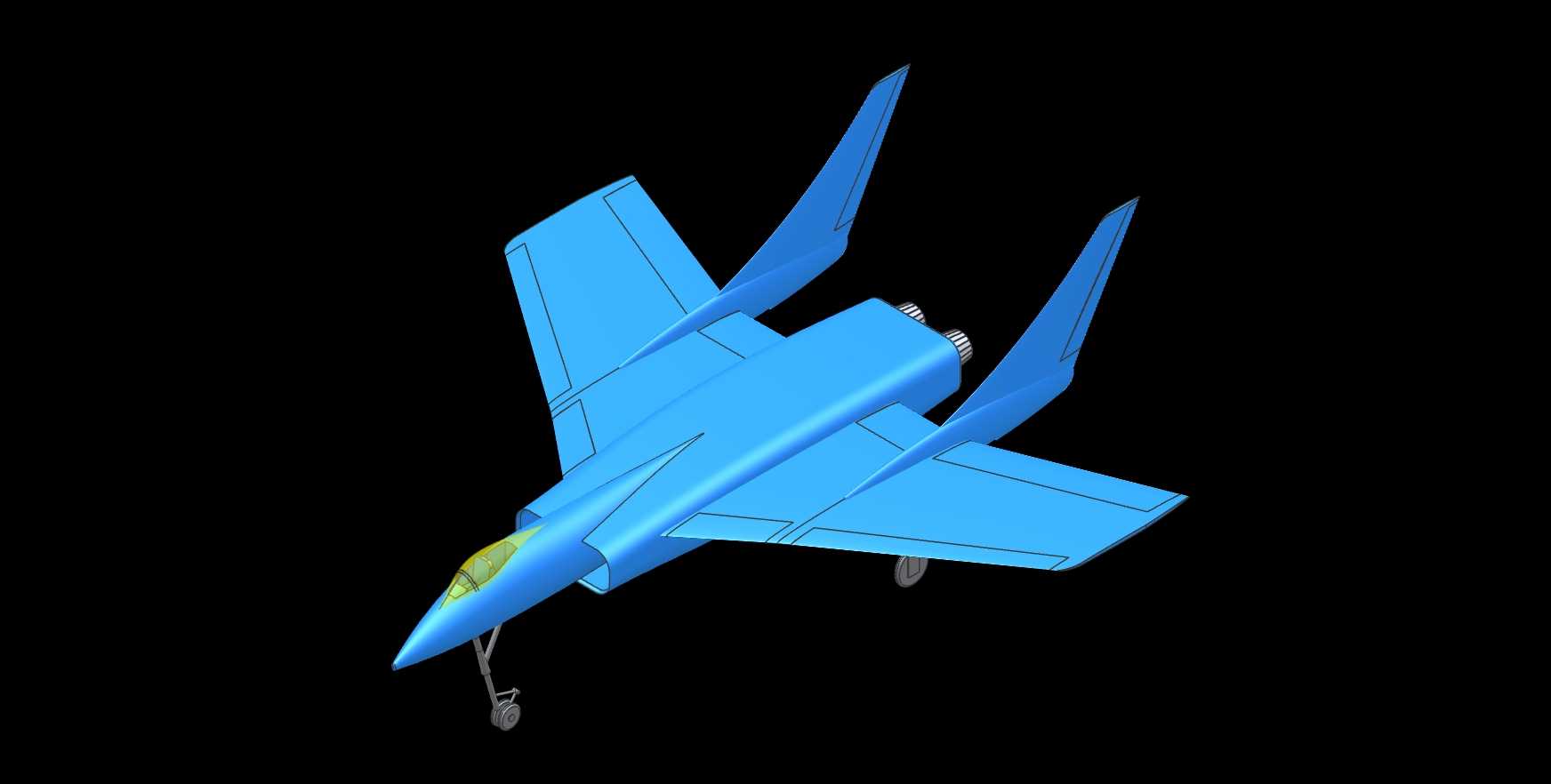 Vought F7U-3�䵶�ɻ�ʵ��װ��ģ�ͣ�Alibre��