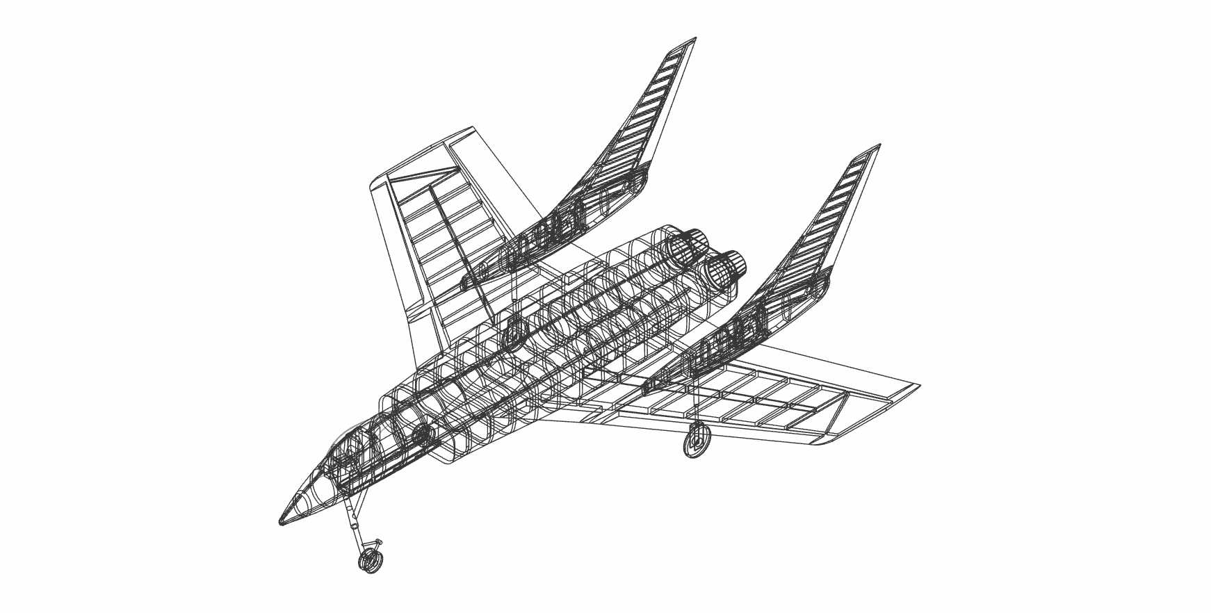 Vought F7U-3�䵶�ɻ�ʵ��װ��ģ�ͣ�Alibre��