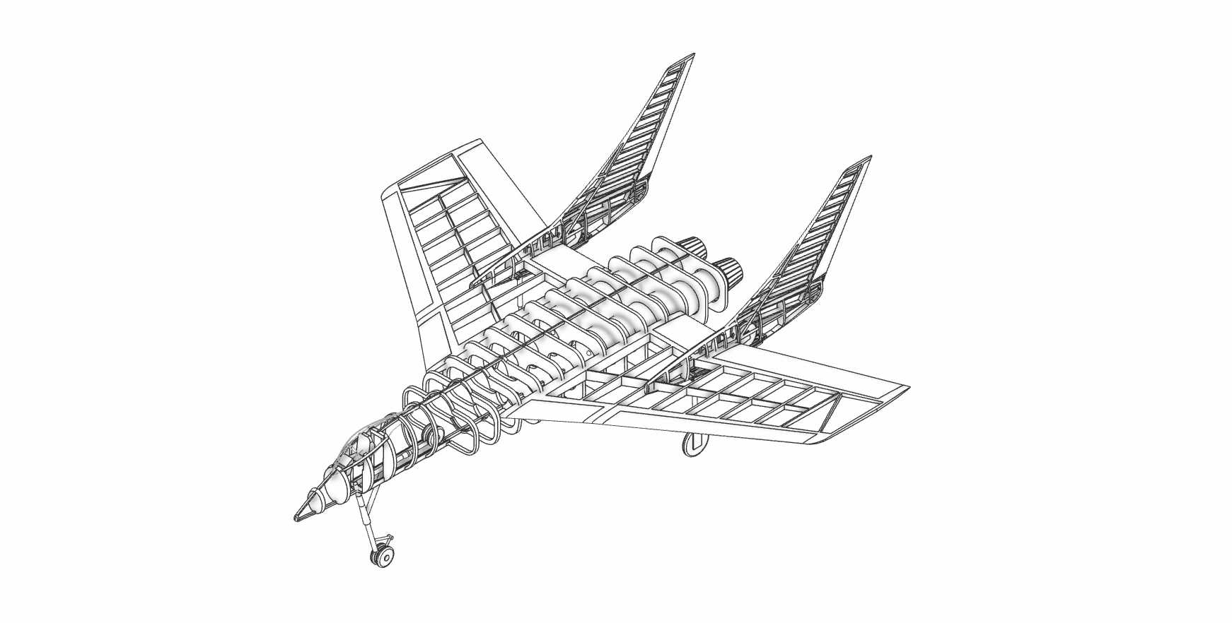 Vought F7U-3�䵶�ɻ�ʵ��װ��ģ�ͣ�Alibre��