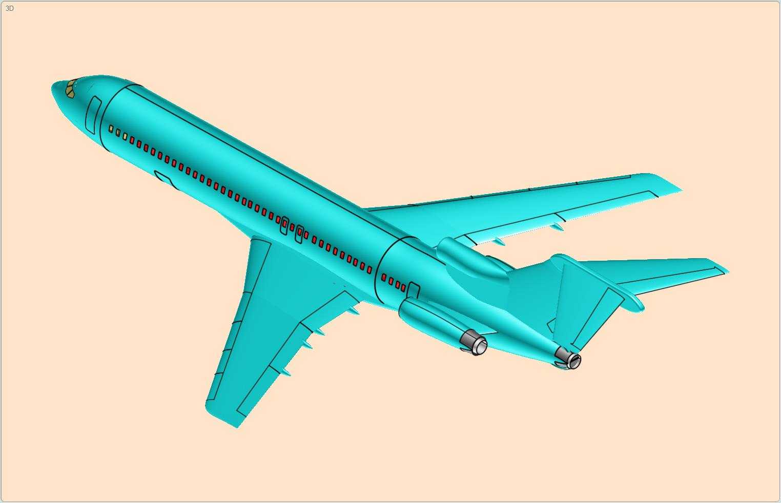 波音727-200运输机实体装配模型