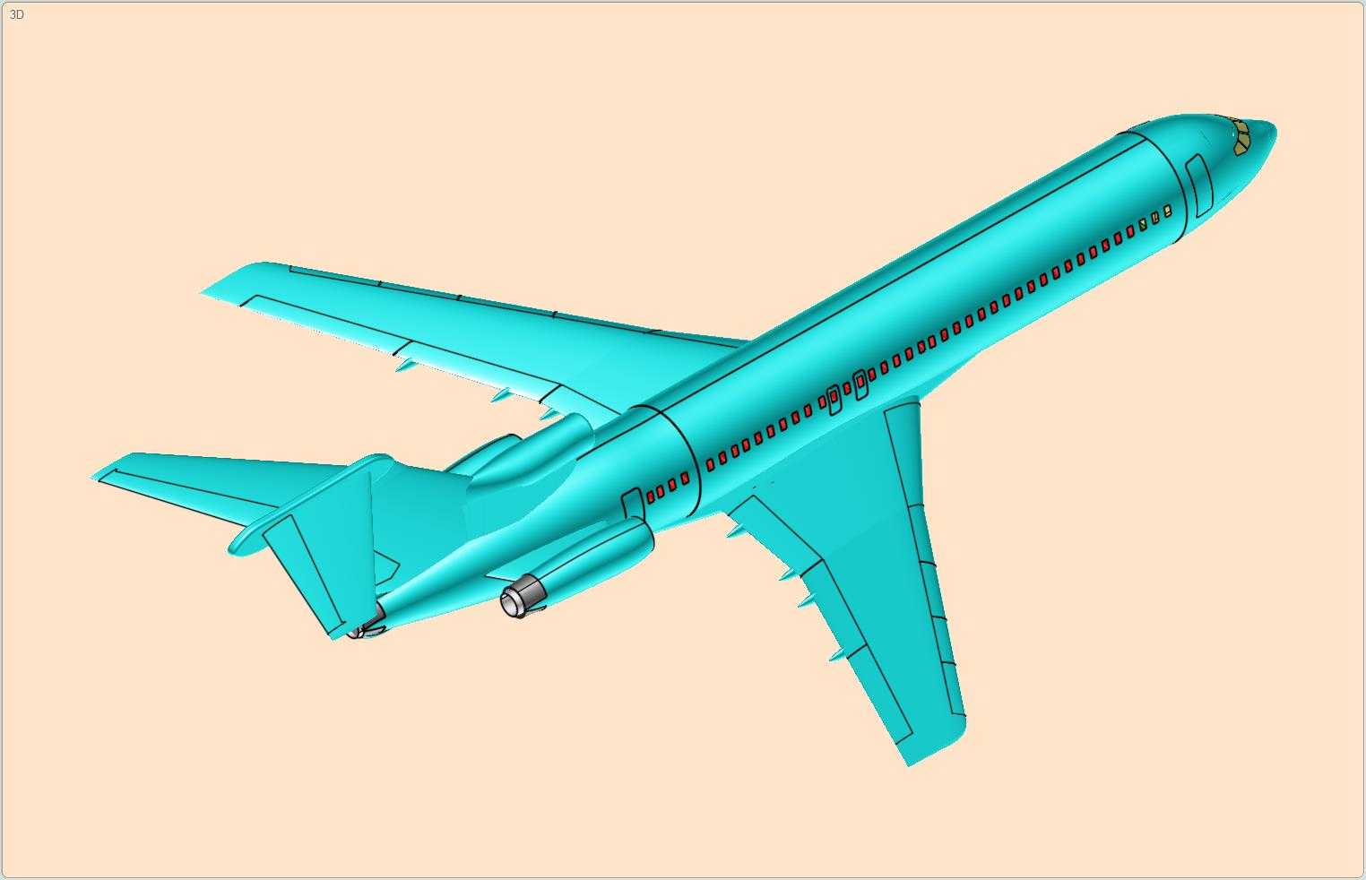 波音727-200运输机实体装配模型