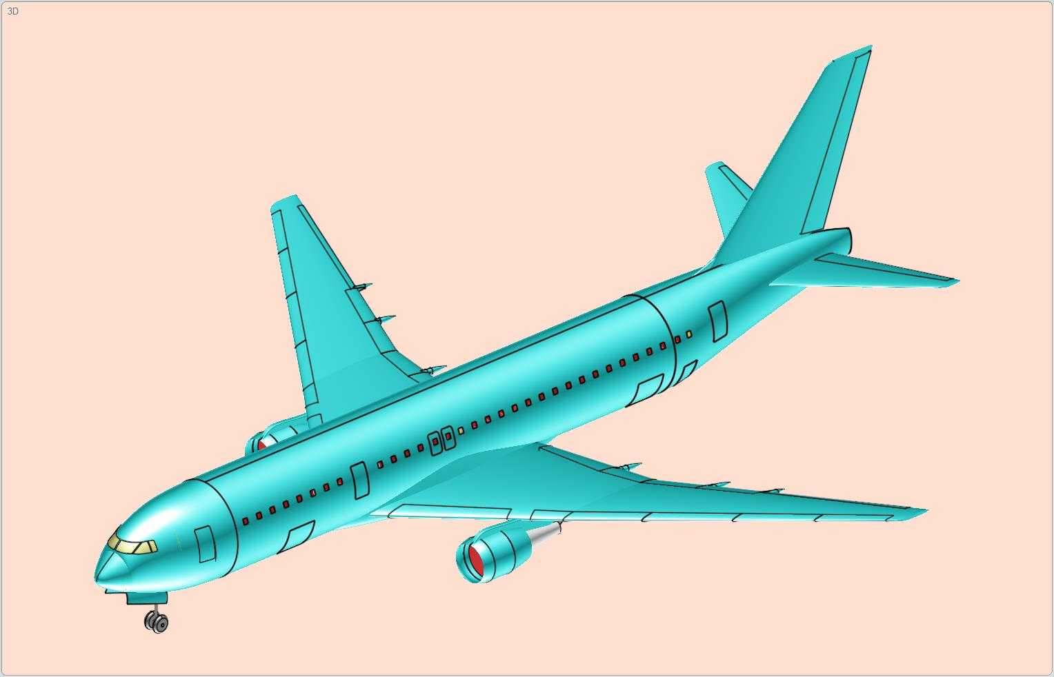 波音767-300飞机实体装配模型