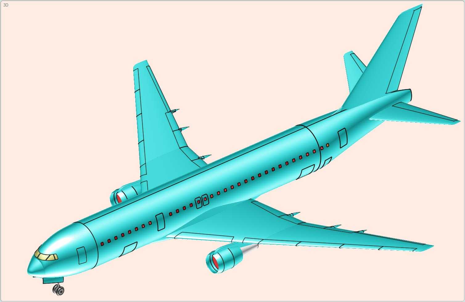 波音767-300飞机实体装配模型