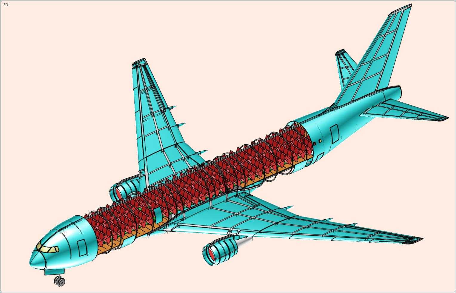 波音767-300飞机实体装配模型