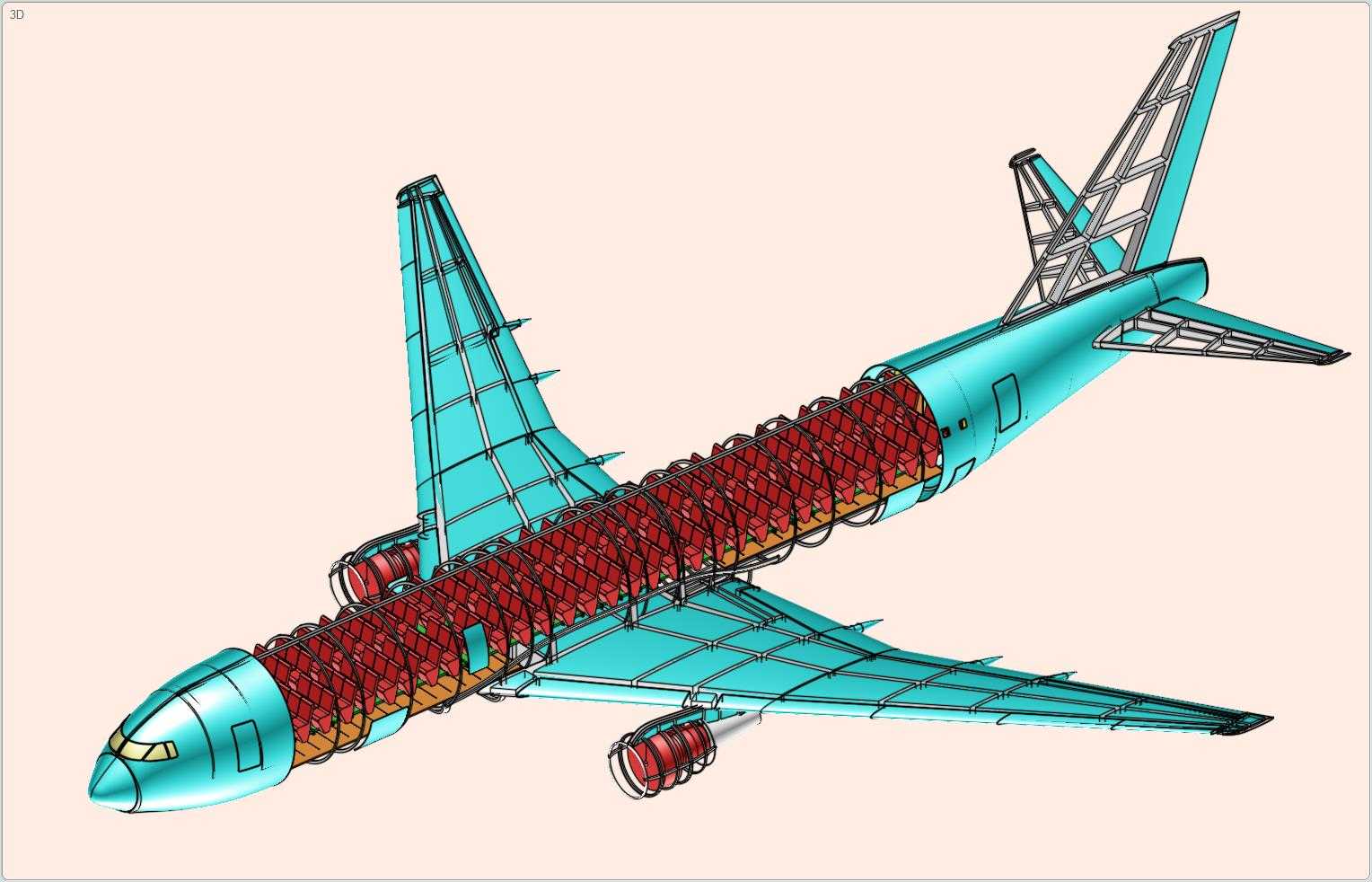 波音767-300飞机实体装配模型