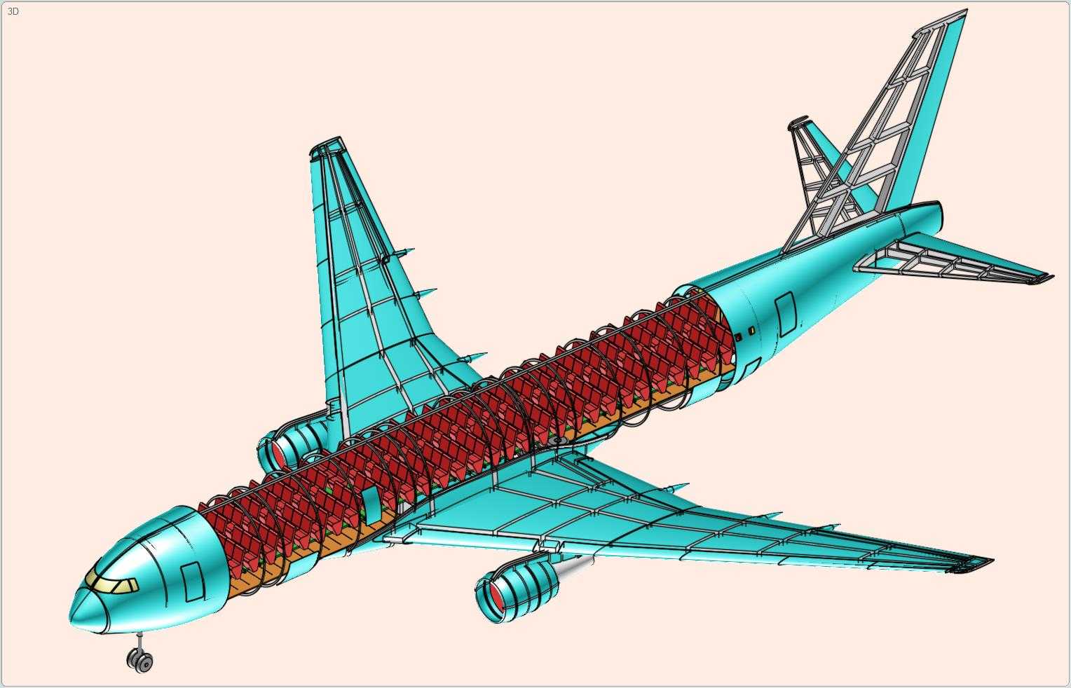 波音767-300飞机实体装配模型