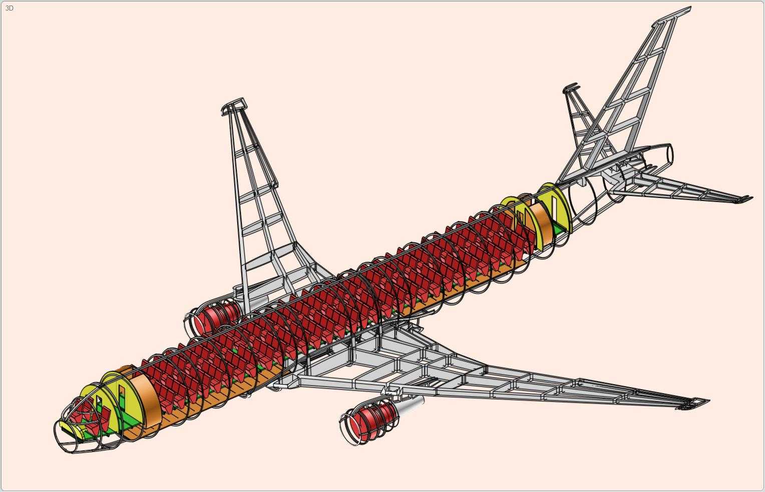 波音767-300飞机实体装配模型