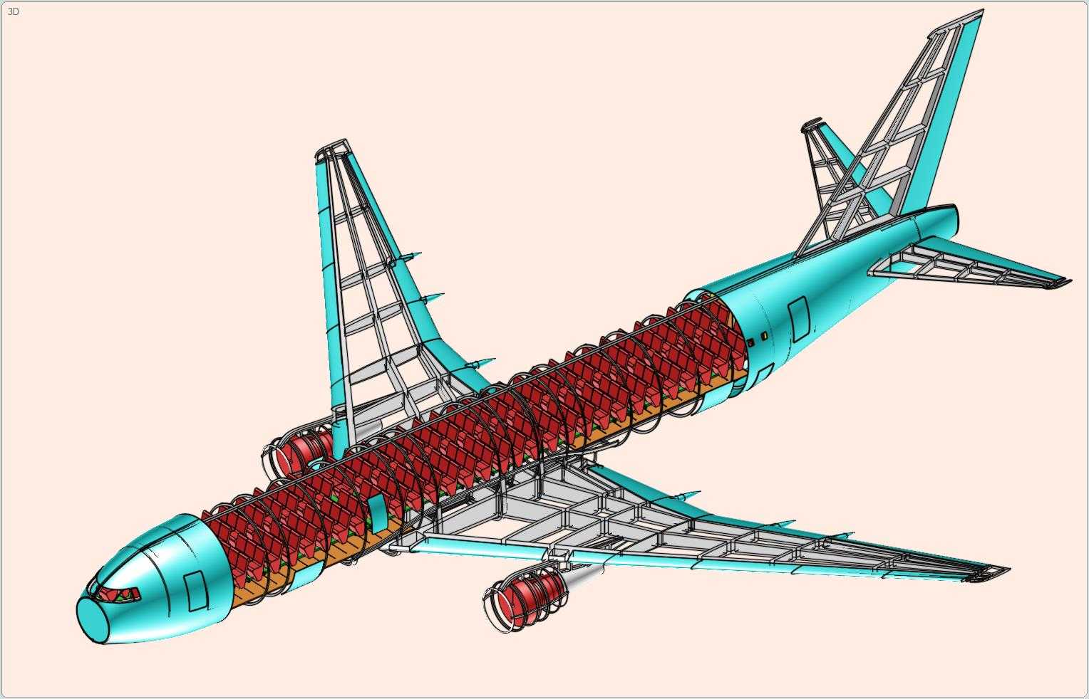 波音767-300飞机实体装配模型