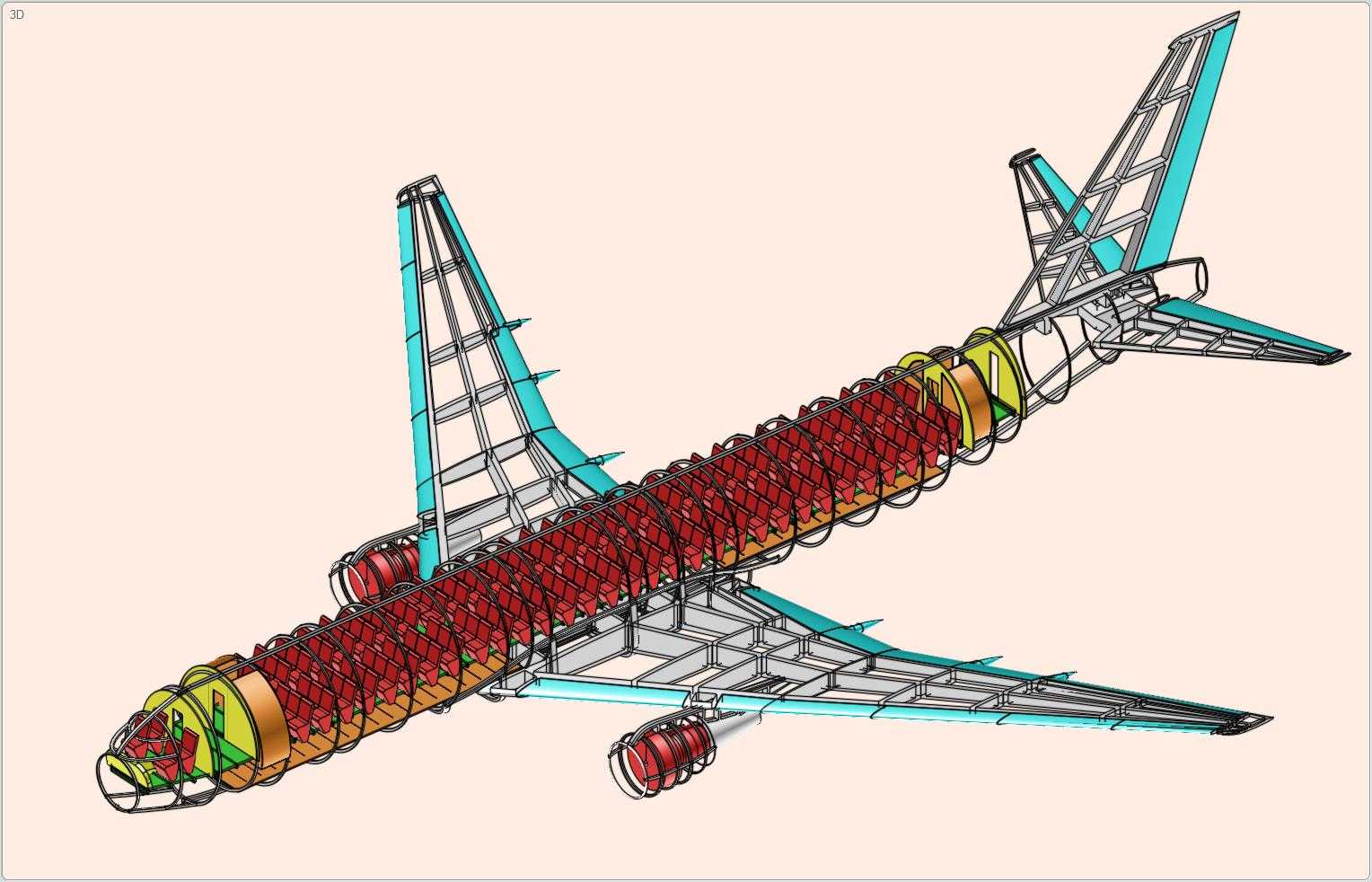 波音767-300飞机实体装配模型