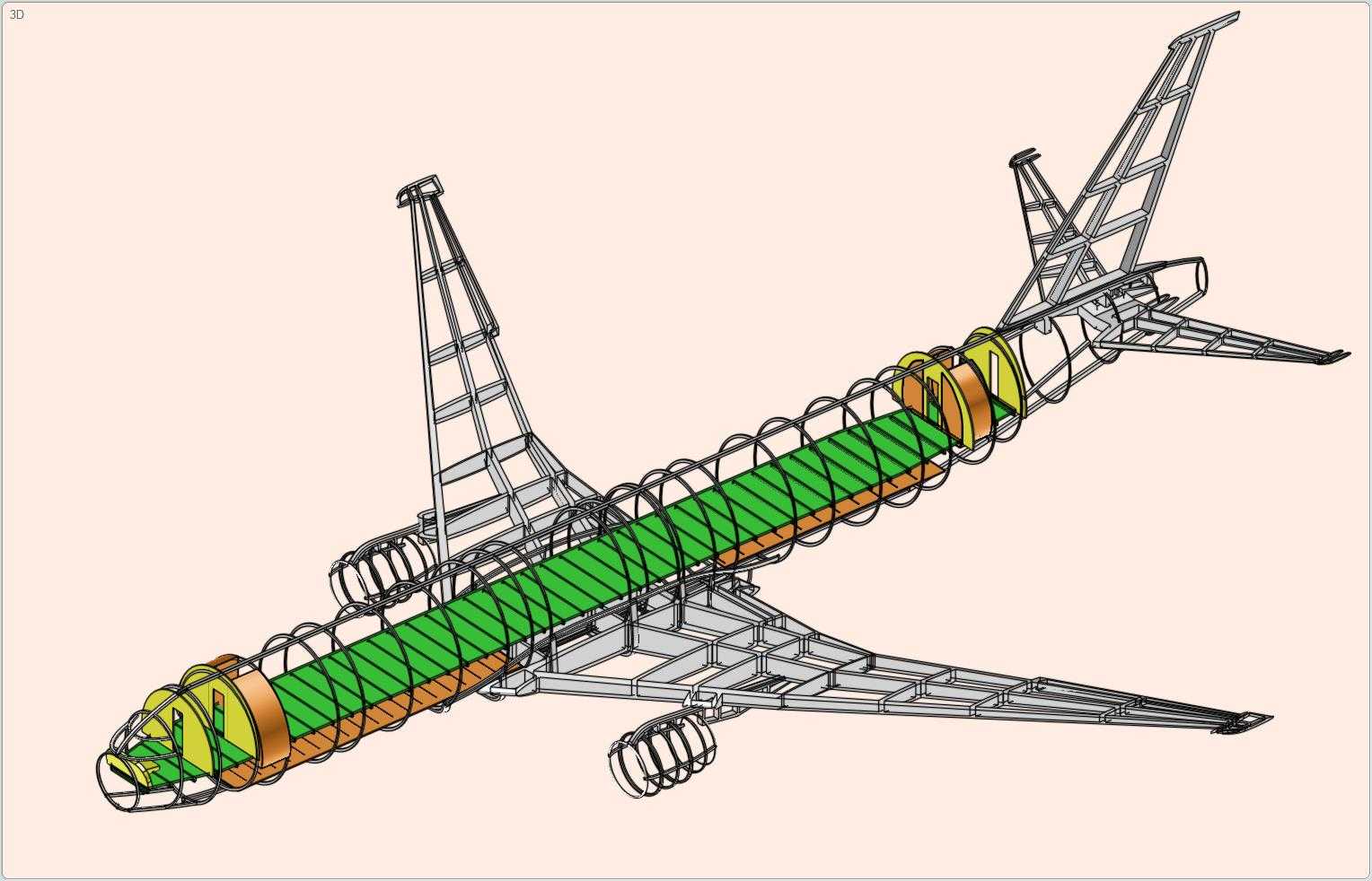 波音767-300飞机实体装配模型