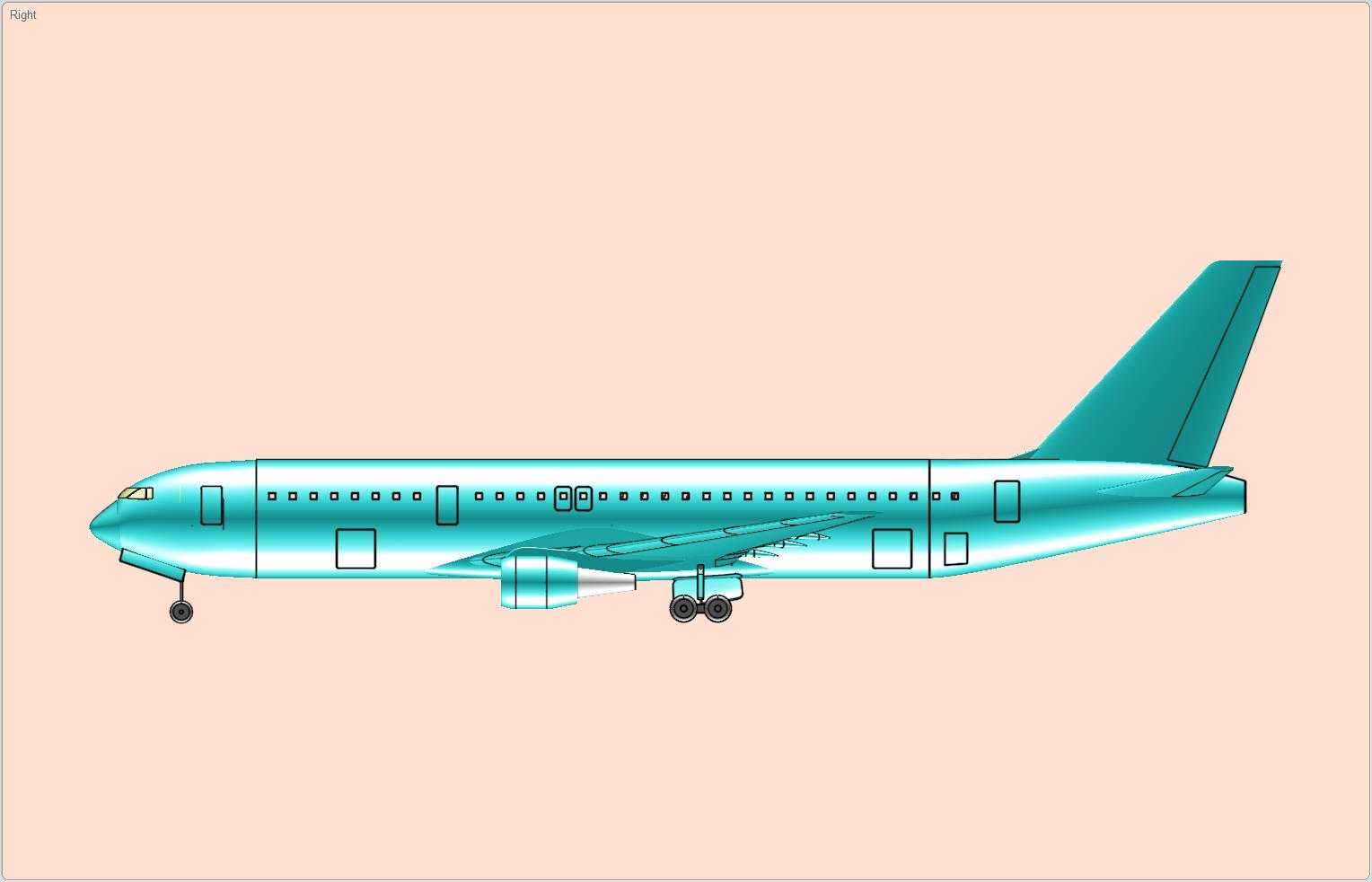 波音767-300飞机实体装配模型