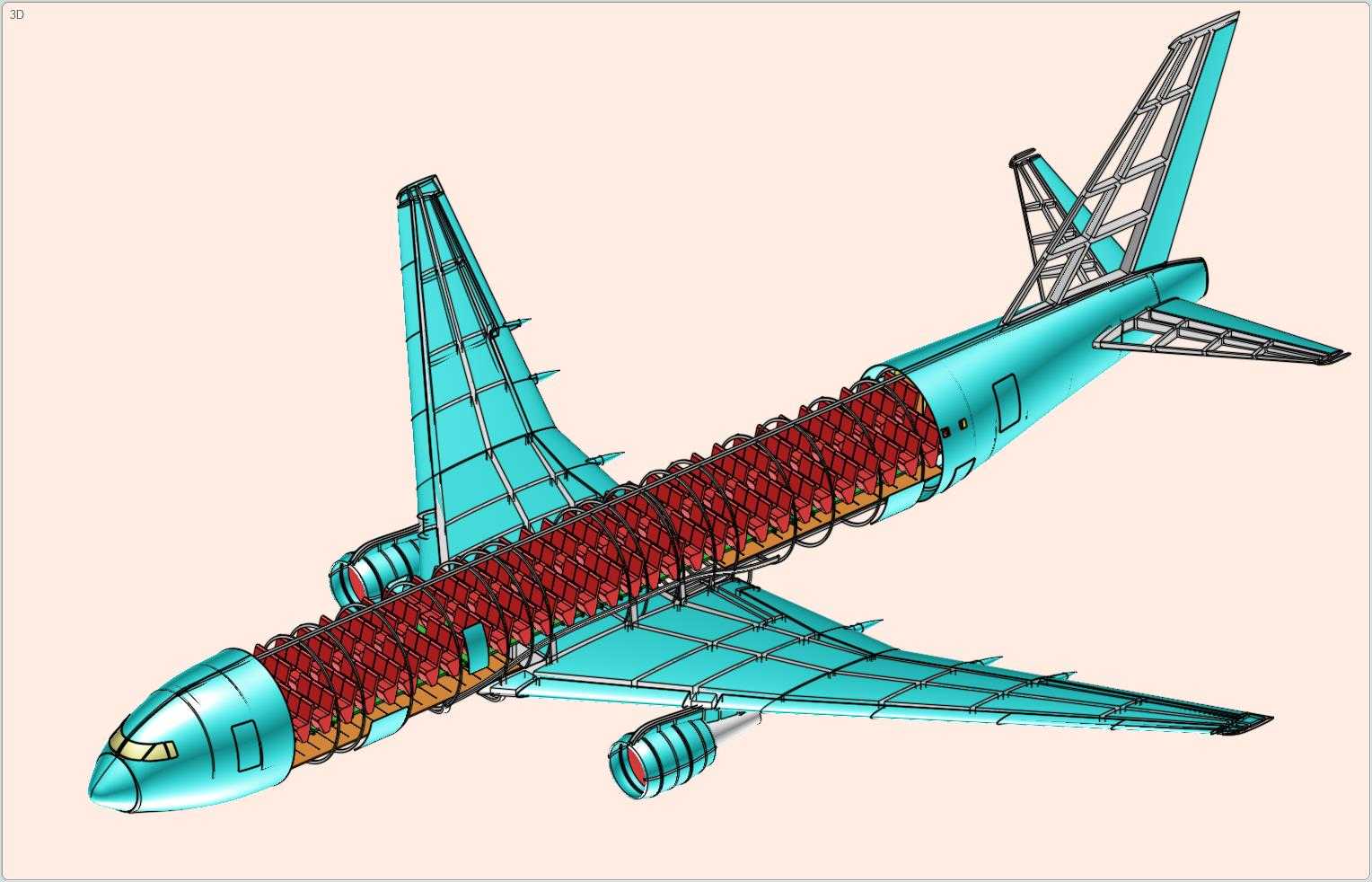 波音767-300飞机实体装配模型