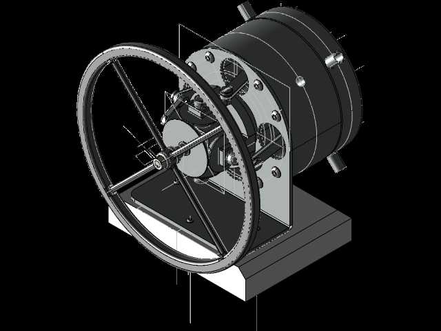 solidworks中带旋转阀盘的卧式四缸蒸汽机设计