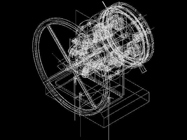 solidworks中带旋转阀盘的卧式四缸蒸汽机设计