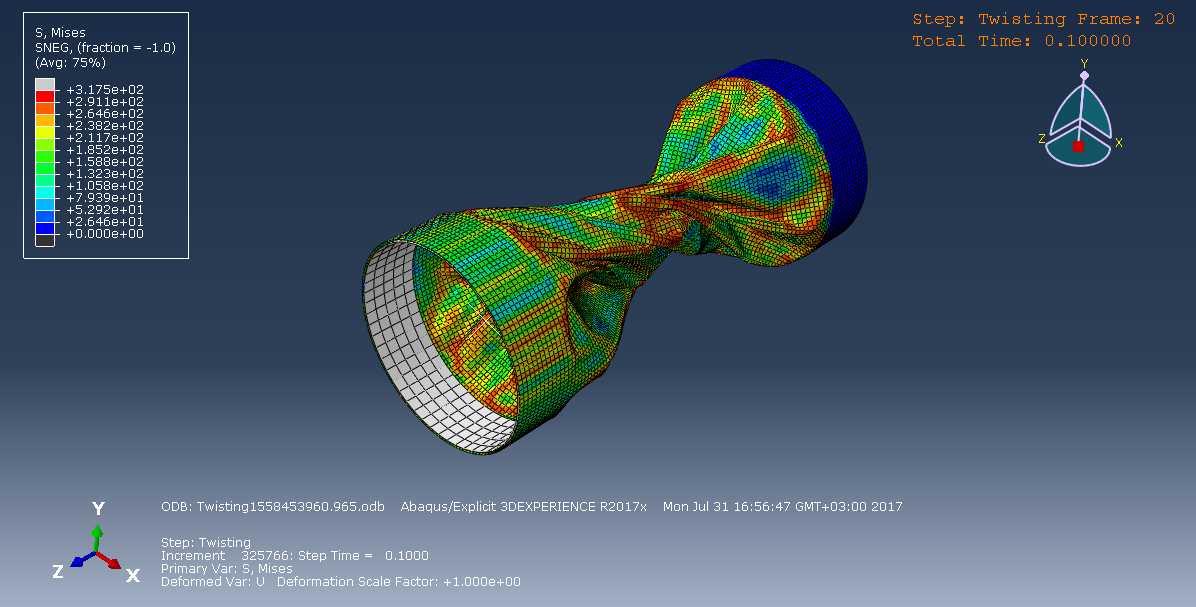 高变形扭转-ABAQUS CAE显式-