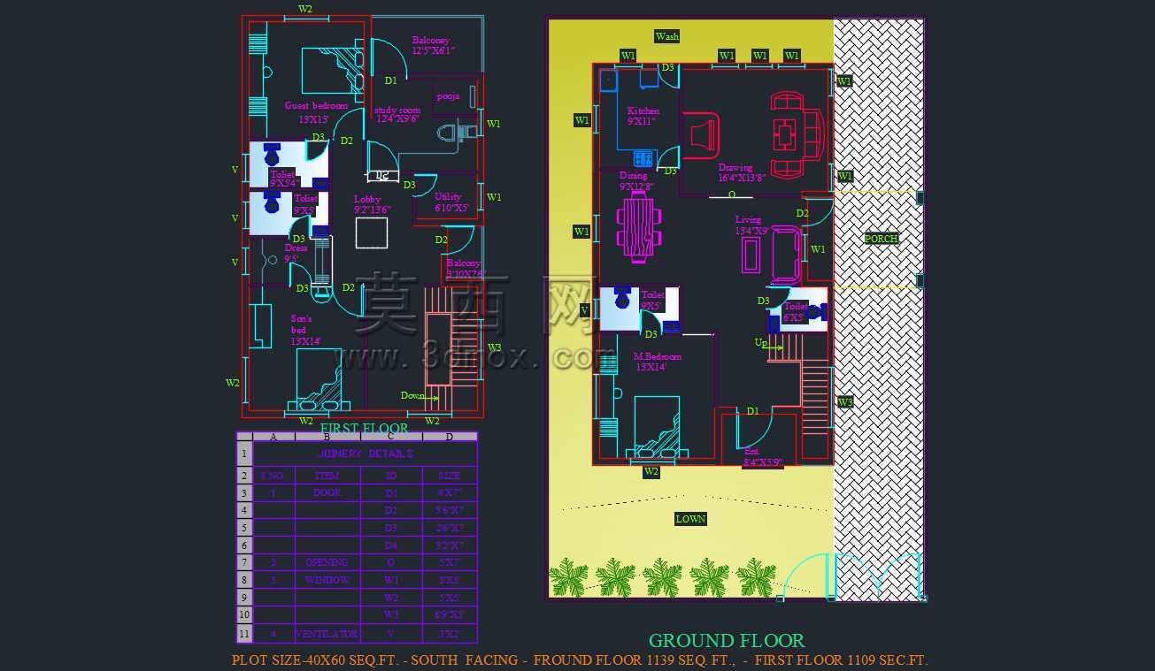 房屋平面图,AUTOCAD Civil 2D+3D