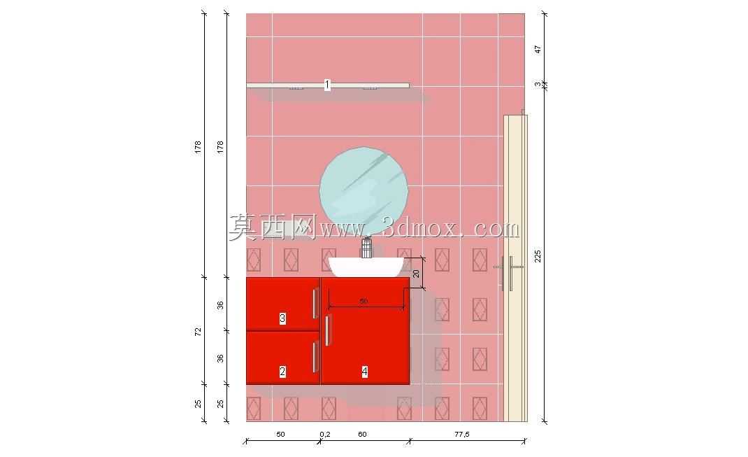 全尺寸小型浴室
