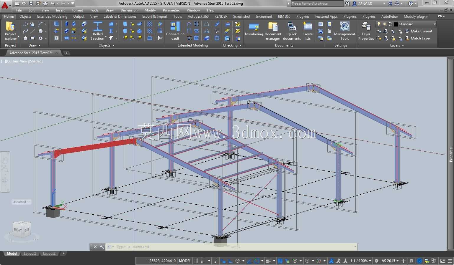 AutoCAD 2015中的参数化钢结构设计