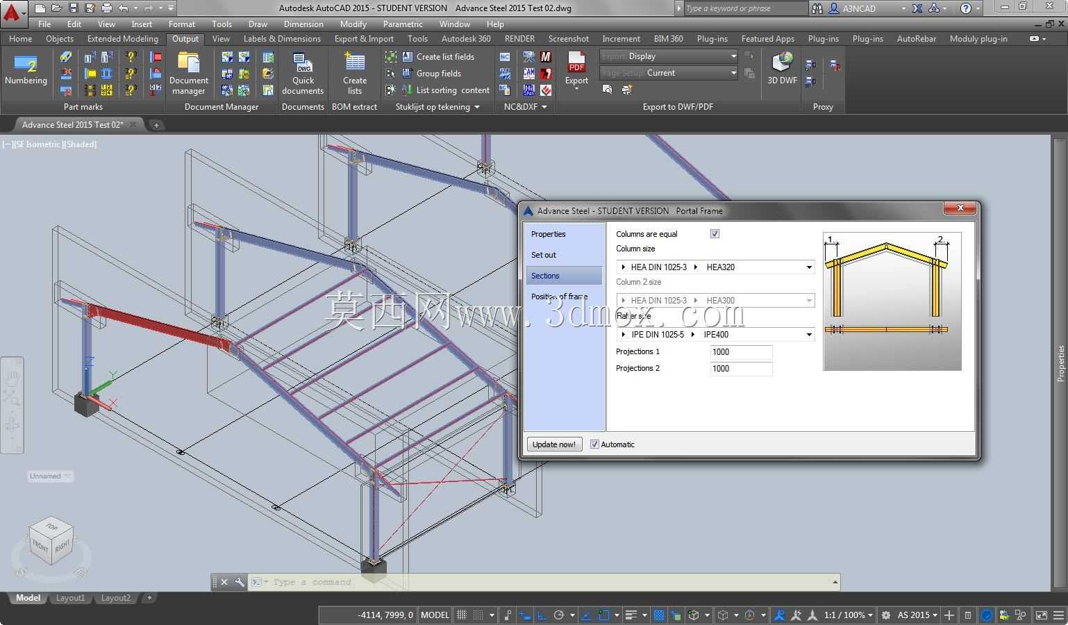 AutoCAD 2015中的参数化钢结构设计