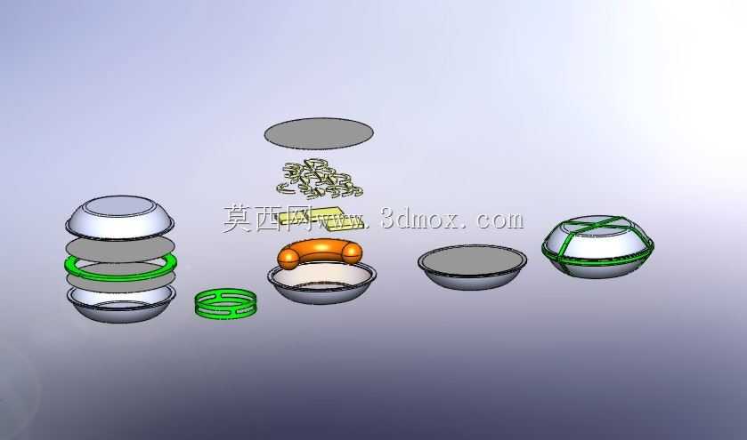 模块上装有罐头食品的袋子
