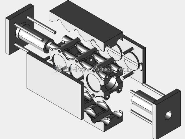 ֱ��ʽboxermotorֱ�ߵ������������ģ��