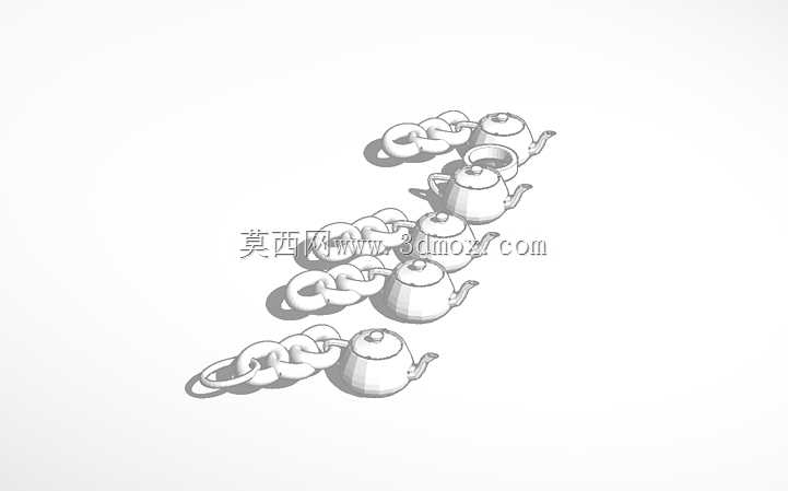 3ds max茶壶钥匙圈和珠宝套装