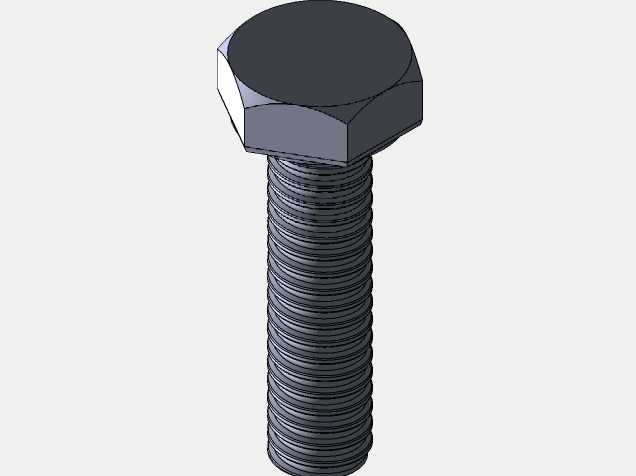 英制通用带帽螺钉-所有尺寸1\“Solidworks 2014