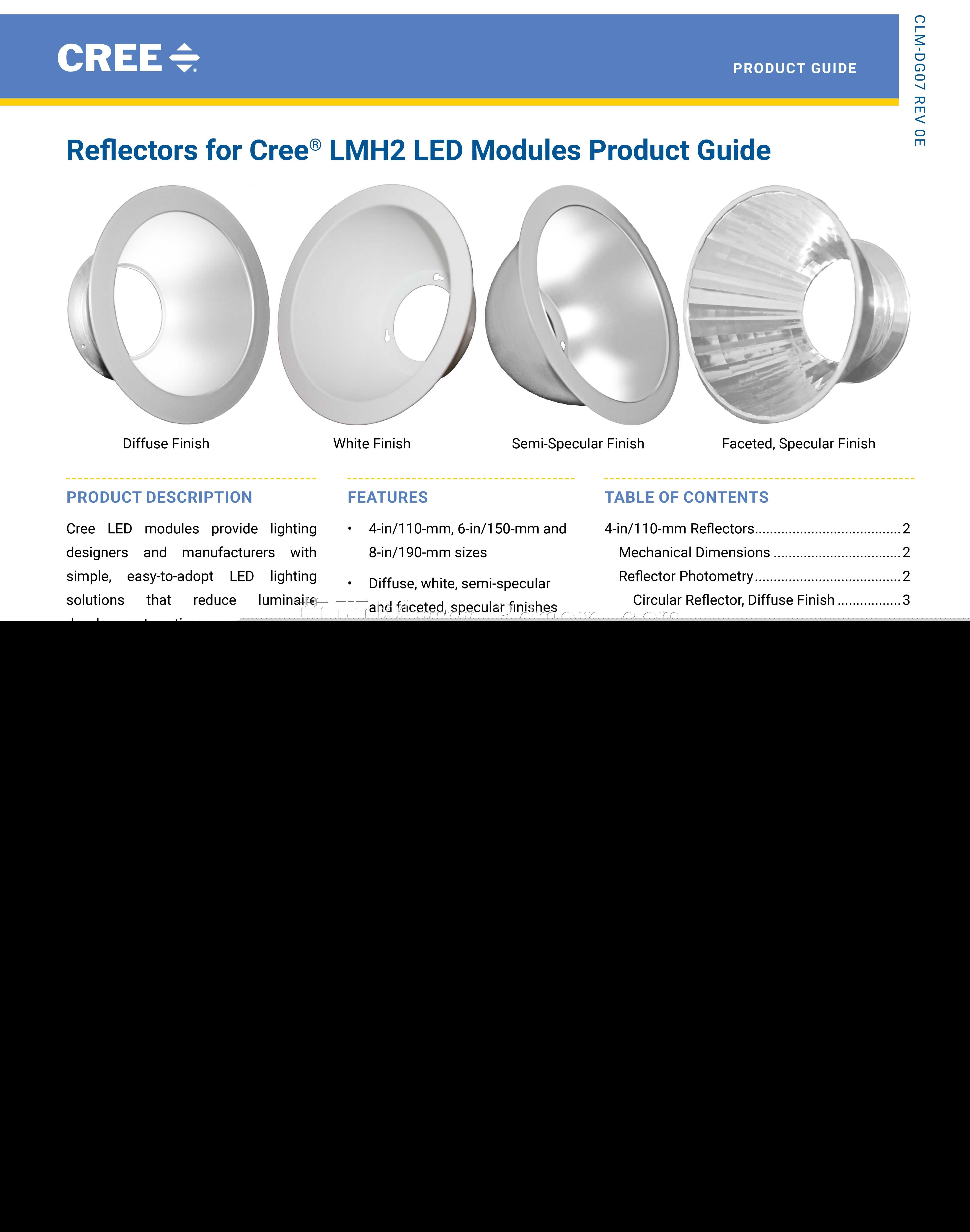 led CREE反射镜LMH2