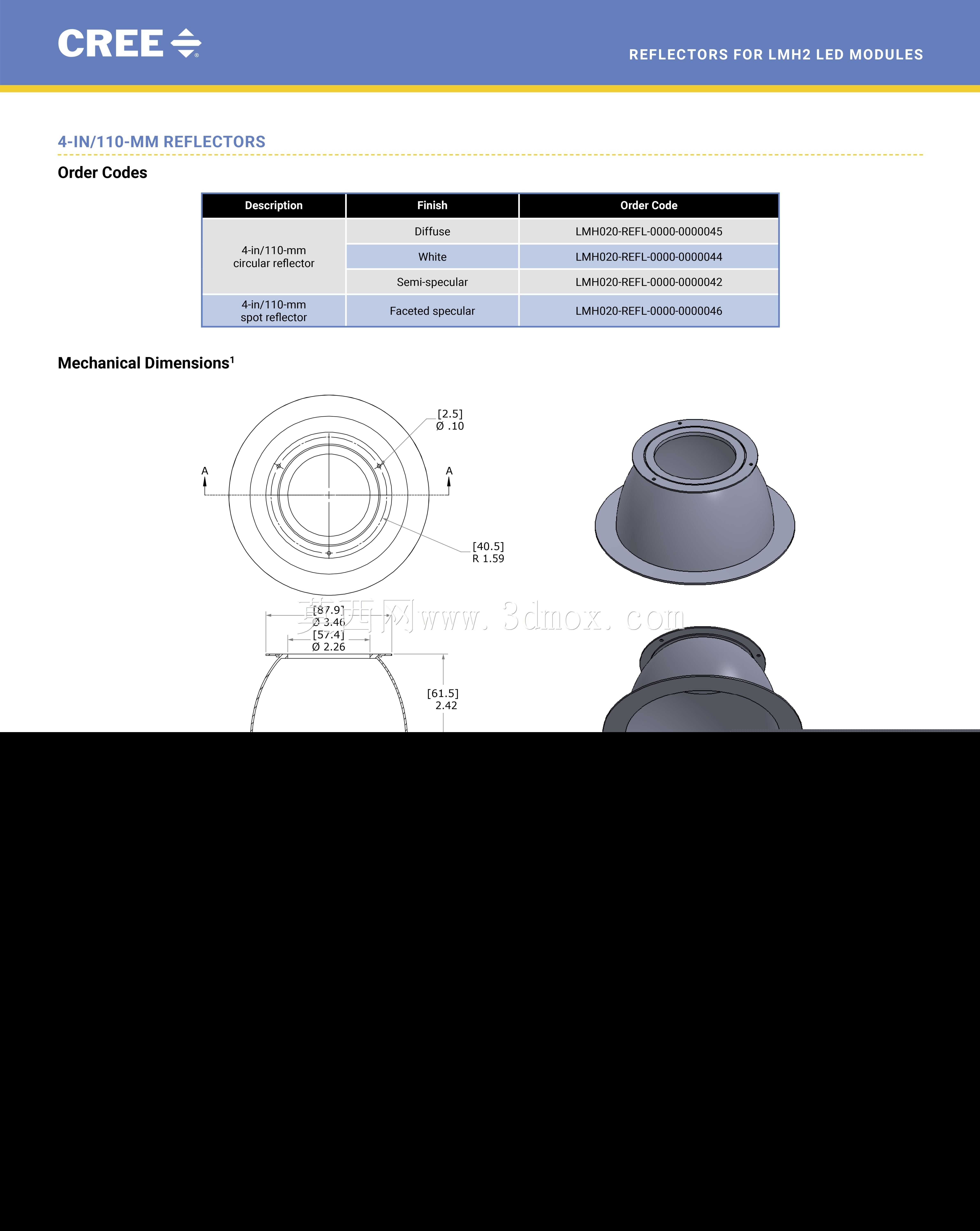 led CREE反射镜LMH2