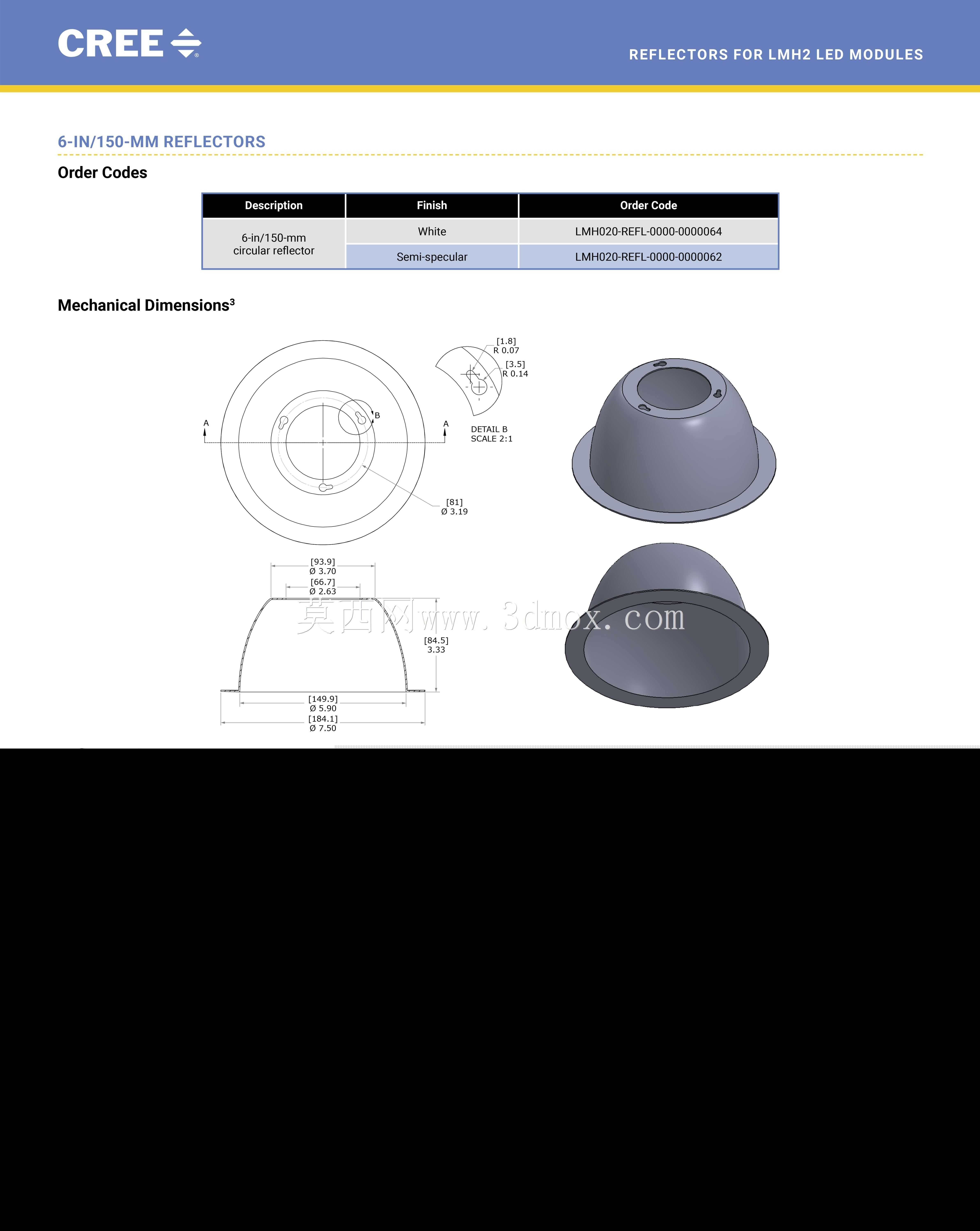 led CREE反射镜LMH2
