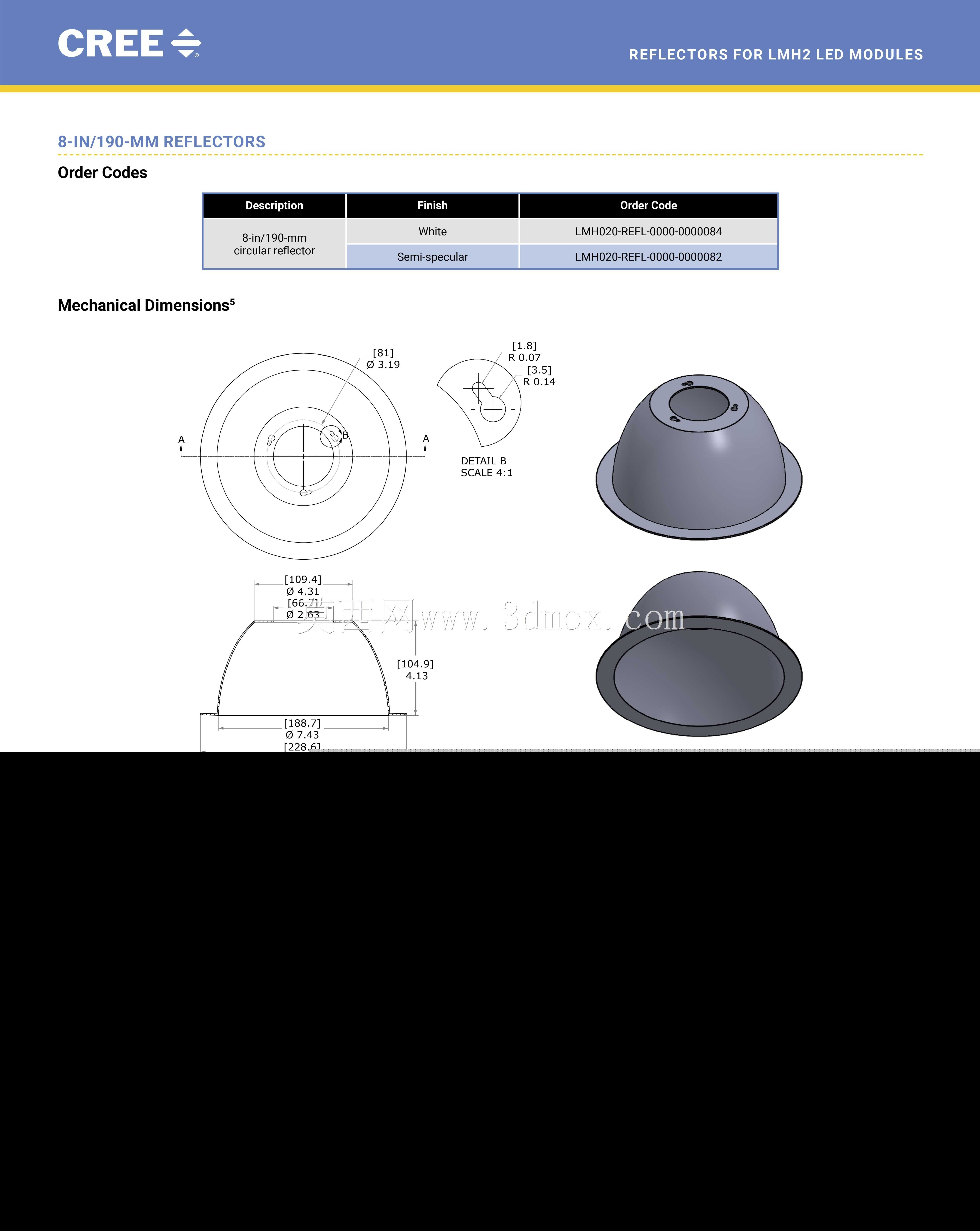 led CREE反射镜LMH2