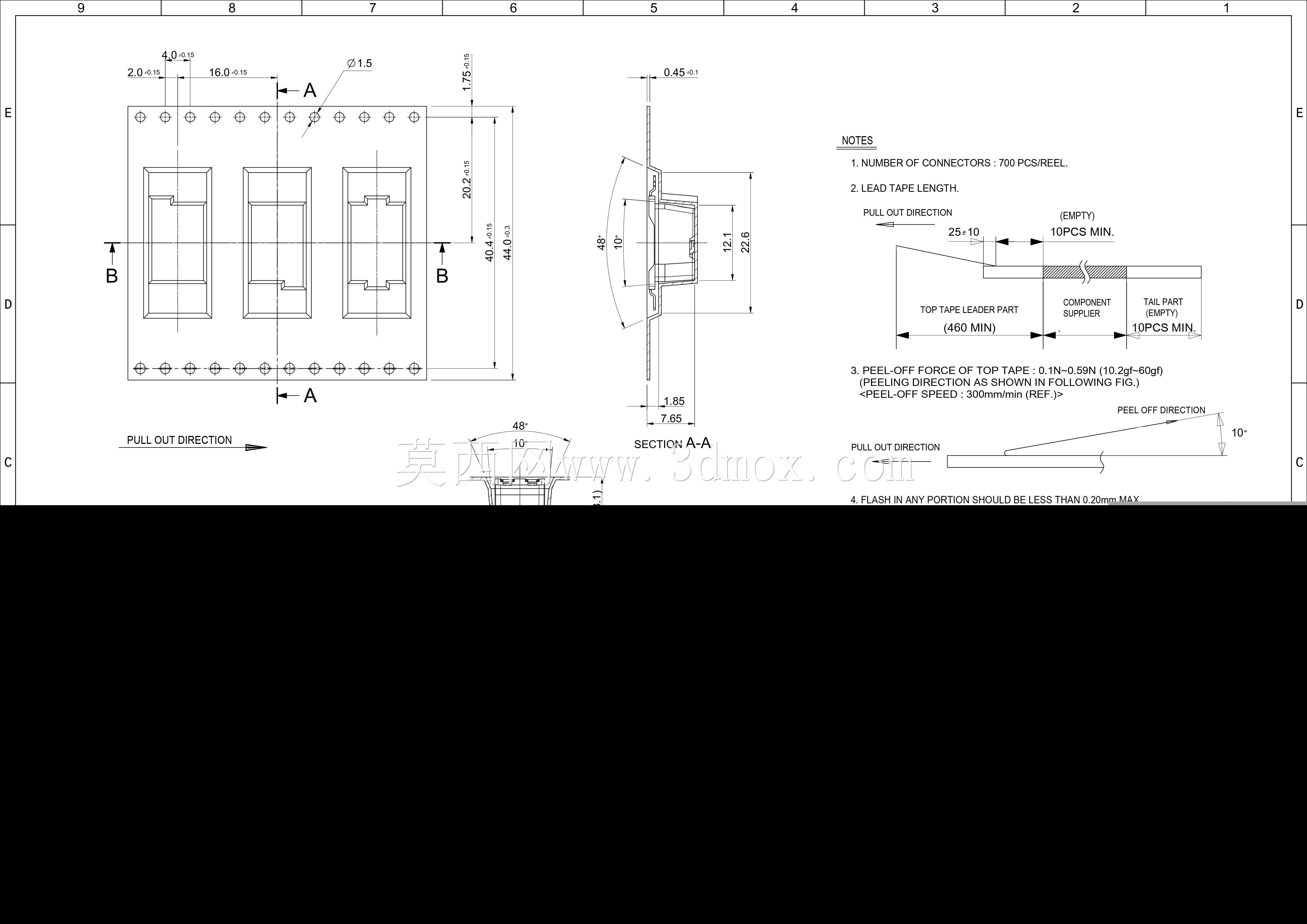 底部入口Lite陷阱SMT线路板连接器,按钮