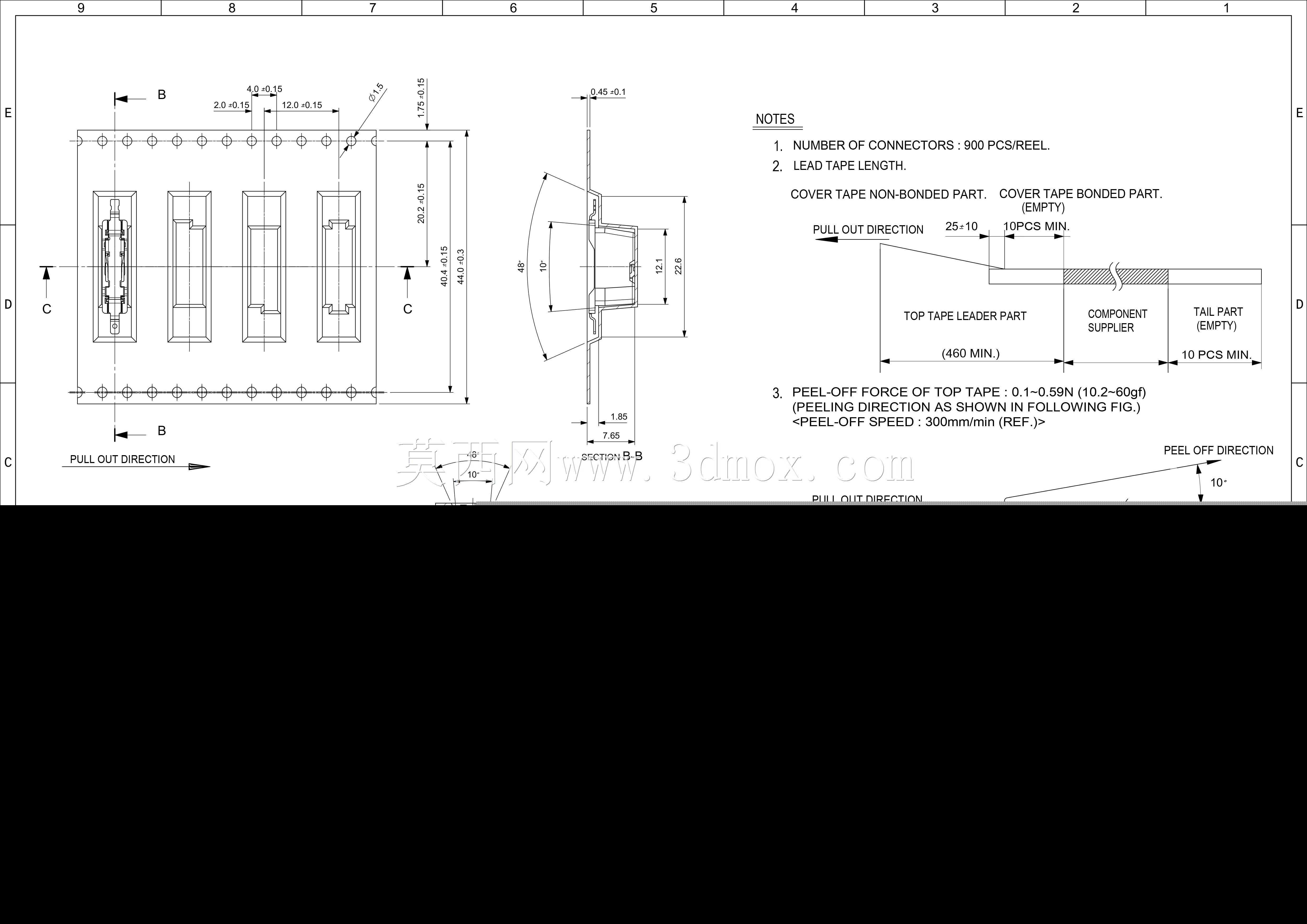 底部入口Lite陷阱SMT线路板连接器,按钮