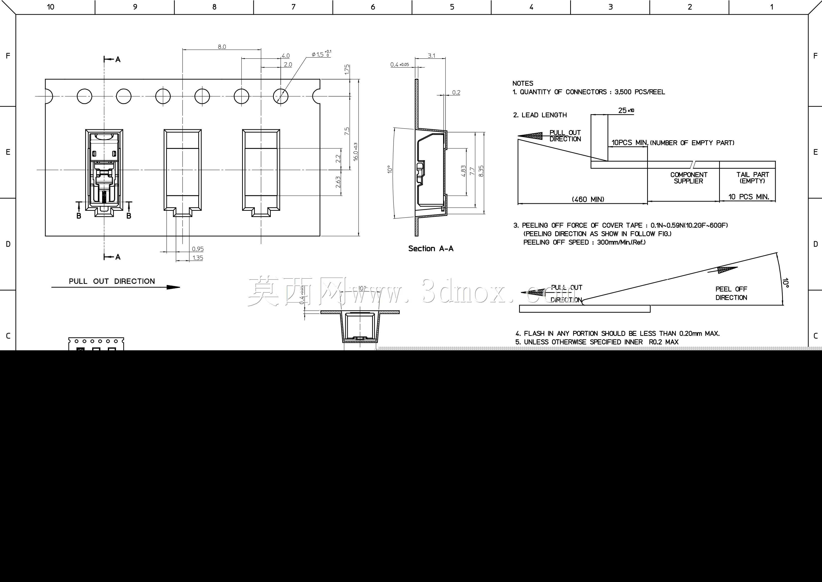 Mini-Lite陷阱SMT线路板连接器,按钮