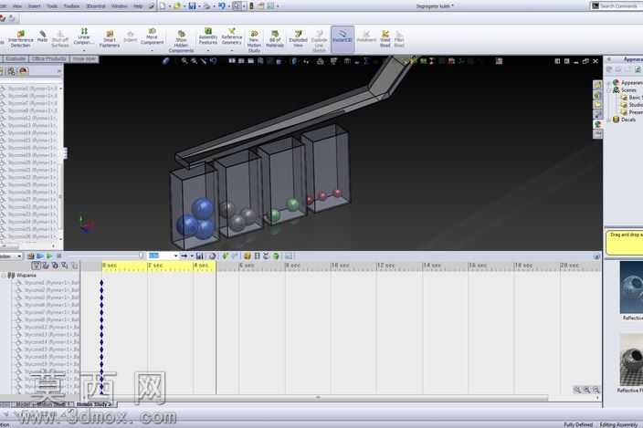 SolidWorks-球分离器,分类器-运动研究