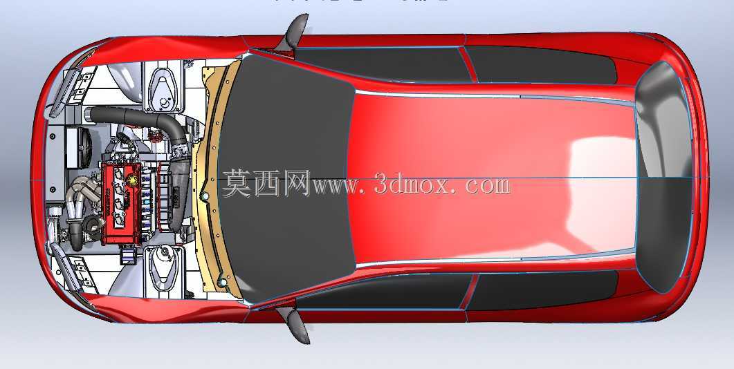 1000 HP Turbo 92-95拖动civic hatch四缸b系列发动机solidworks构建项目图片