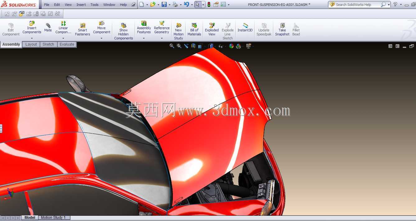 1000 HP Turbo 92-95拖动civic hatch四缸b系列发动机solidworks构建项目图片