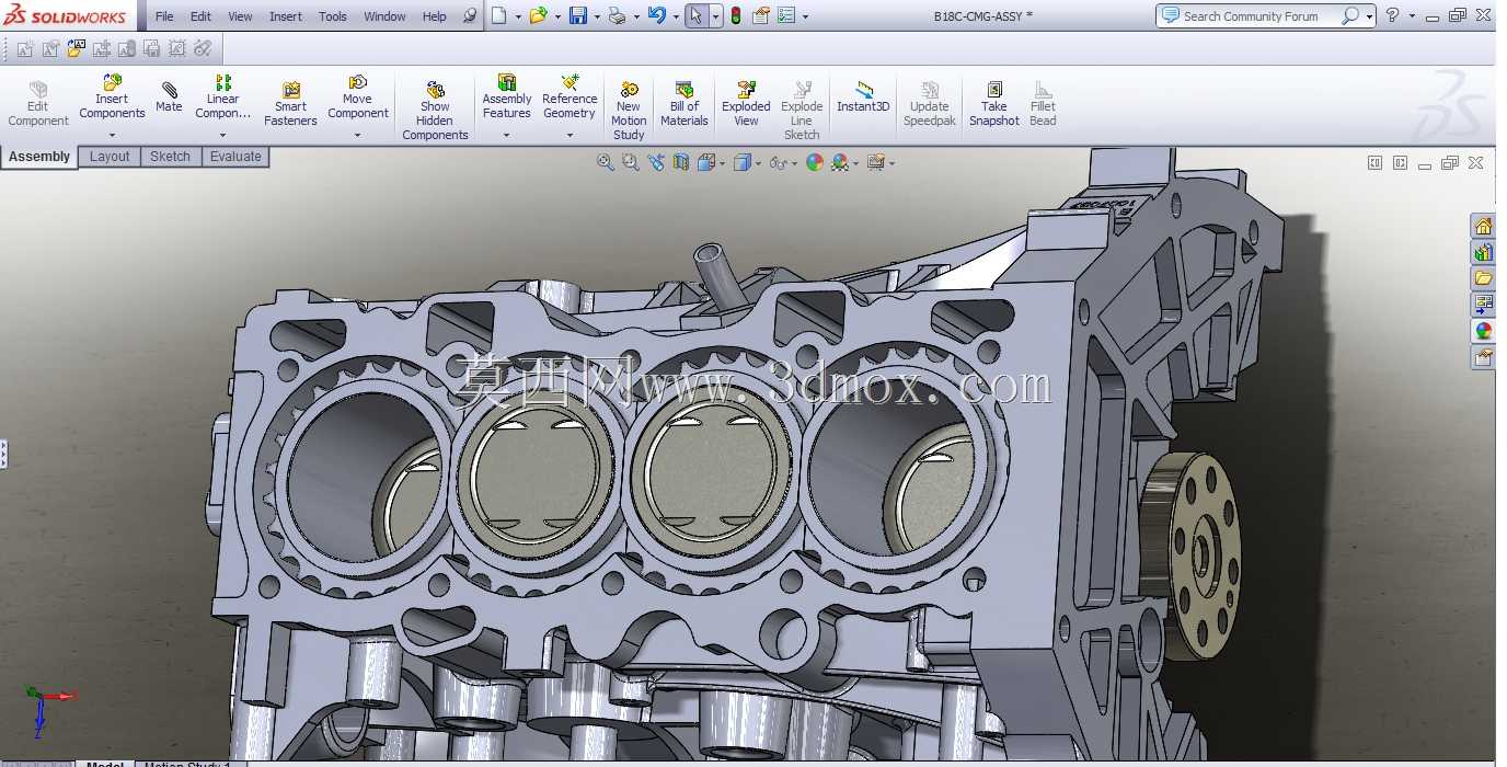 1000 HP Turbo 92-95拖动civic hatch四缸b系列发动机solidworks构建项目图片