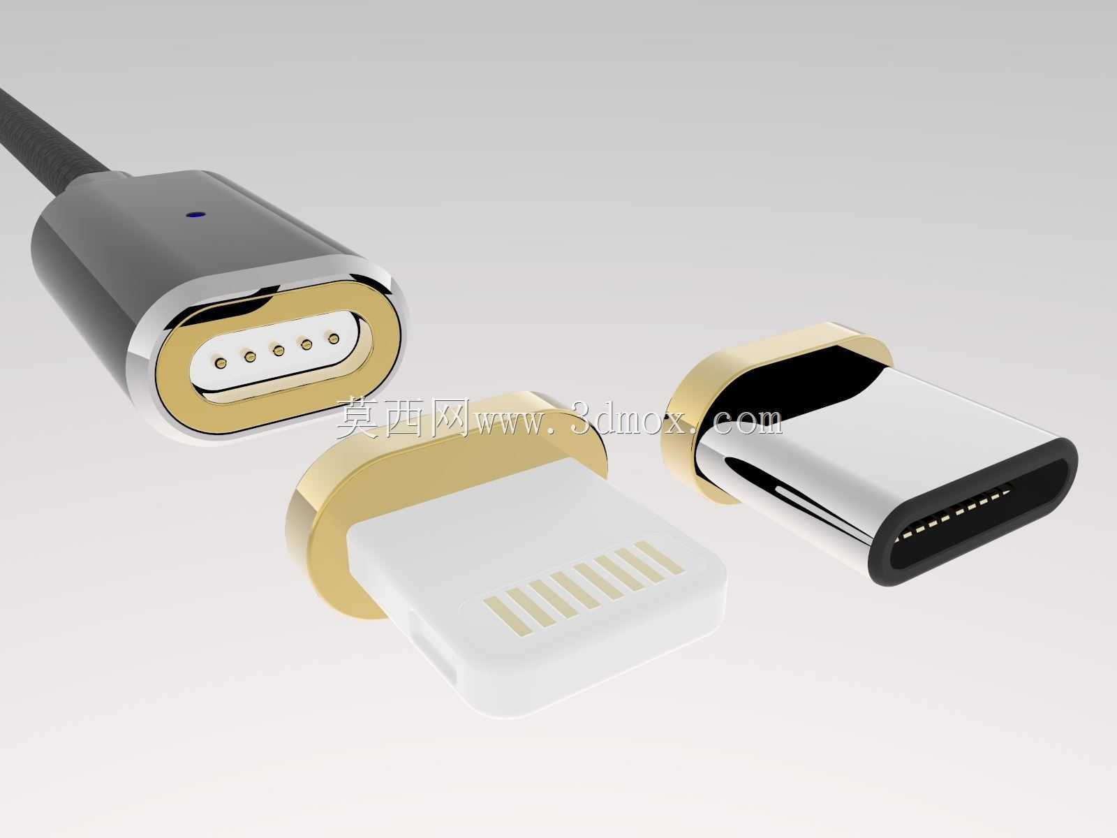 磁性插入式usb闪电电缆usb micro c型