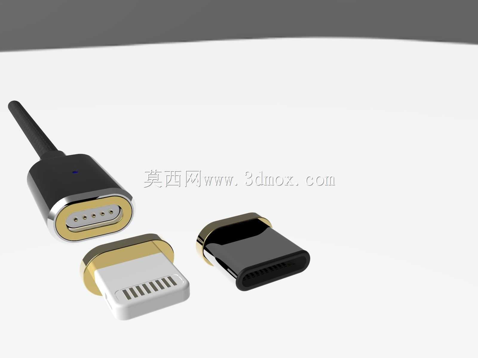 磁性插入式usb闪电电缆usb micro c型