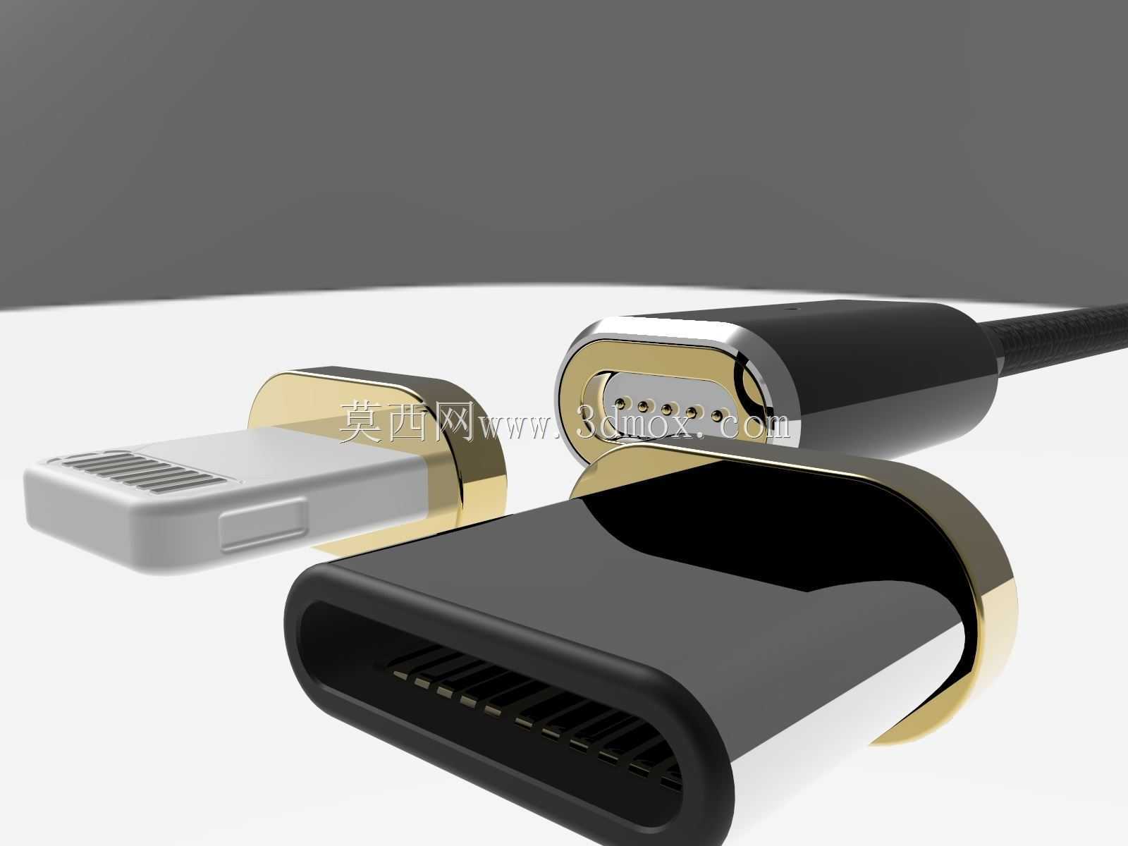 磁性插入式usb闪电电缆usb micro c型