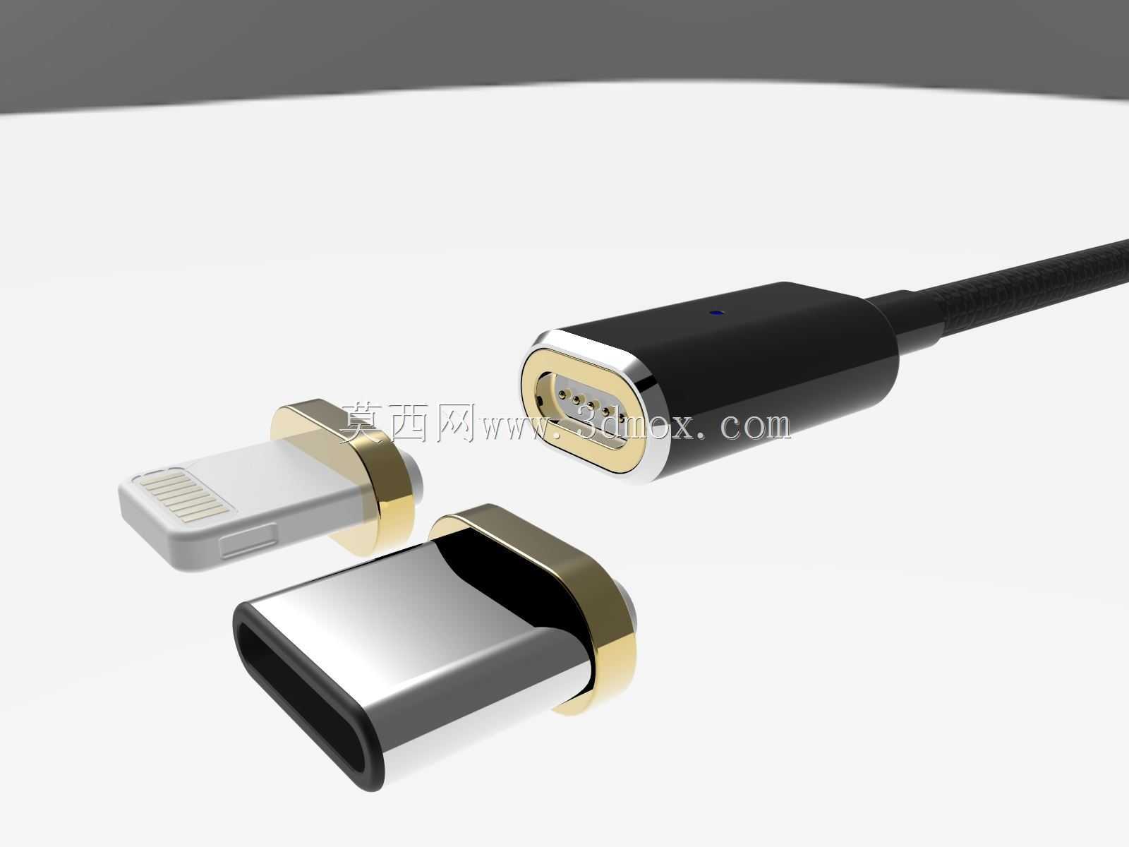 磁性插入式usb闪电电缆usb micro c型