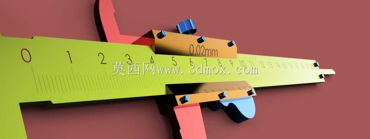 游标卡尺(比例尺)的三维solidworks模型。