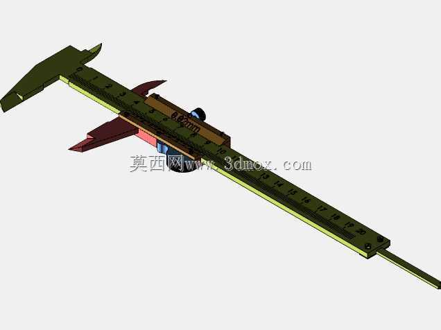 游标卡尺(比例尺)的三维solidworks模型。