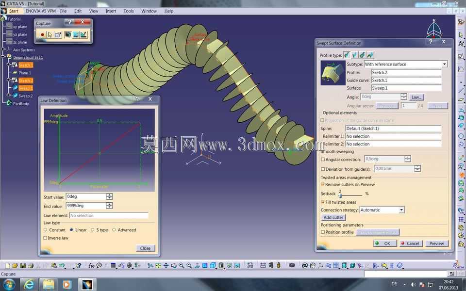 教程:如何在Catia V5中获取样条曲线/曲线/多段线上的螺旋线