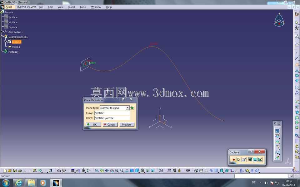 教程:如何在Catia V5中获取样条曲线/曲线/多段线上的螺旋线