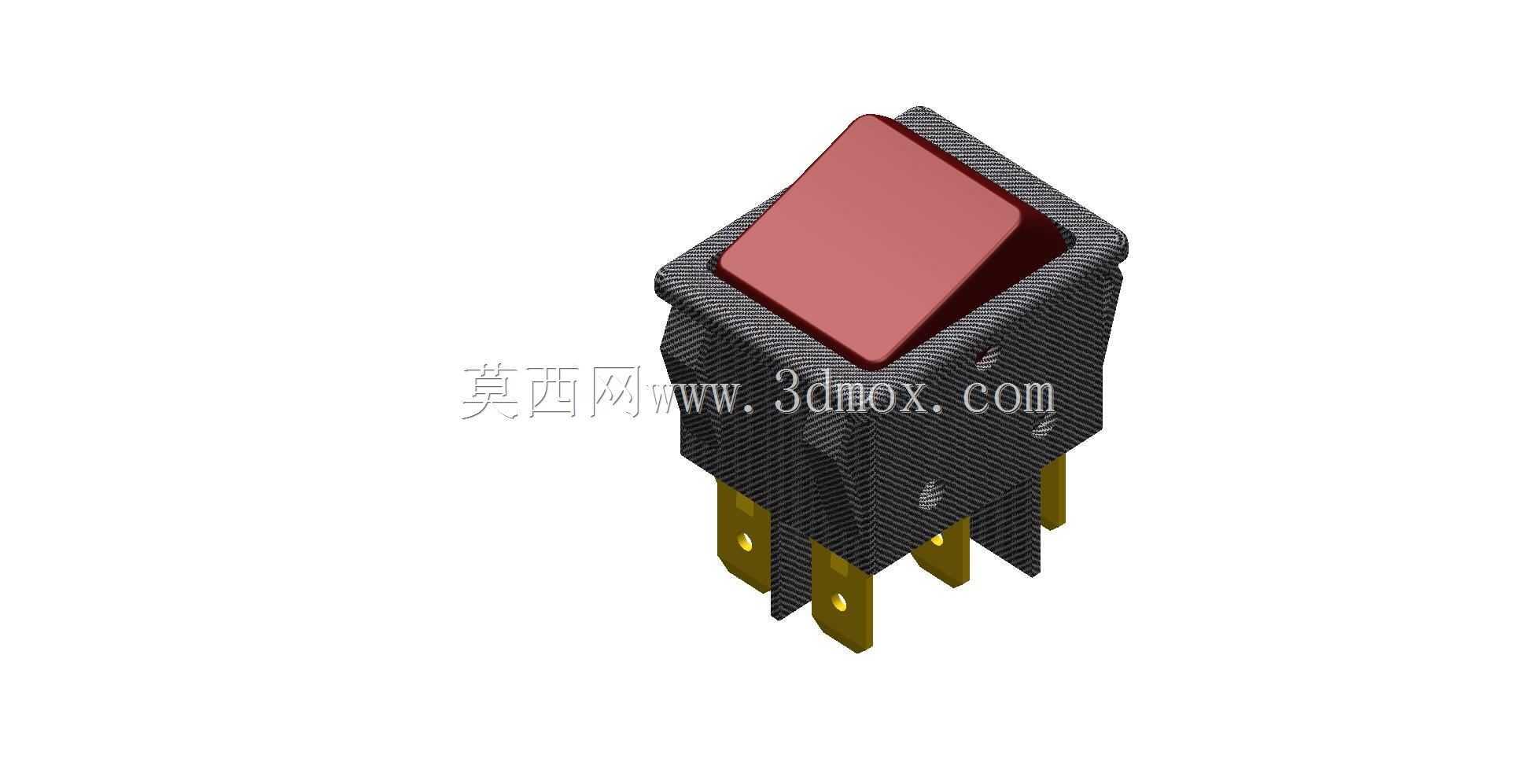 按钮开关单宽开关3D打印模型