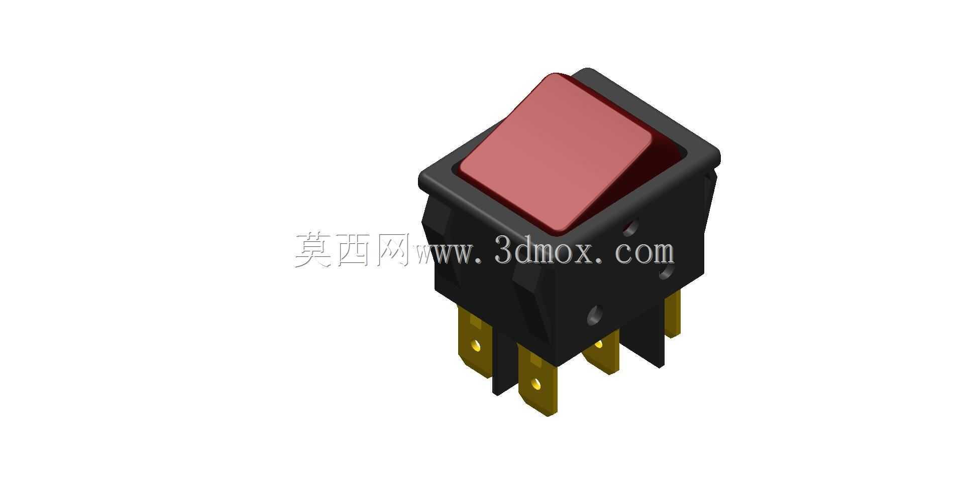 按钮开关单宽开关3D打印模型