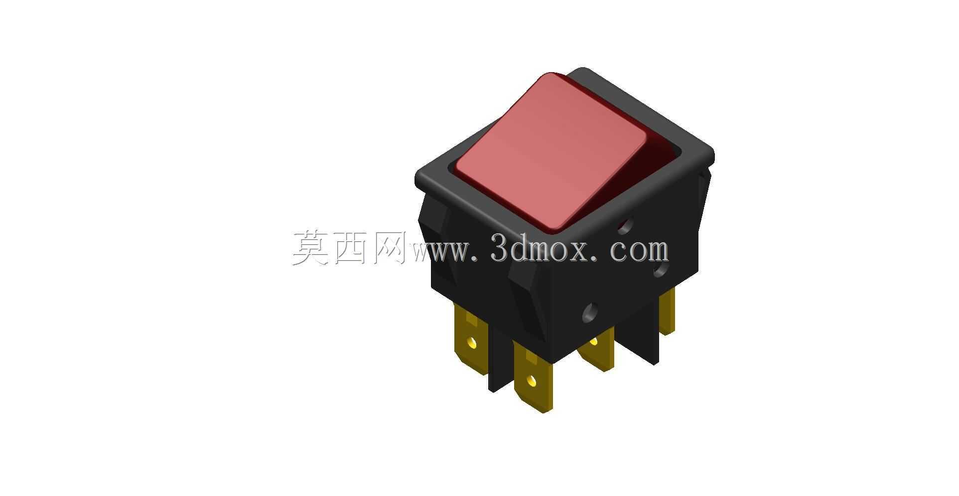 按钮开关单宽开关3D打印模型