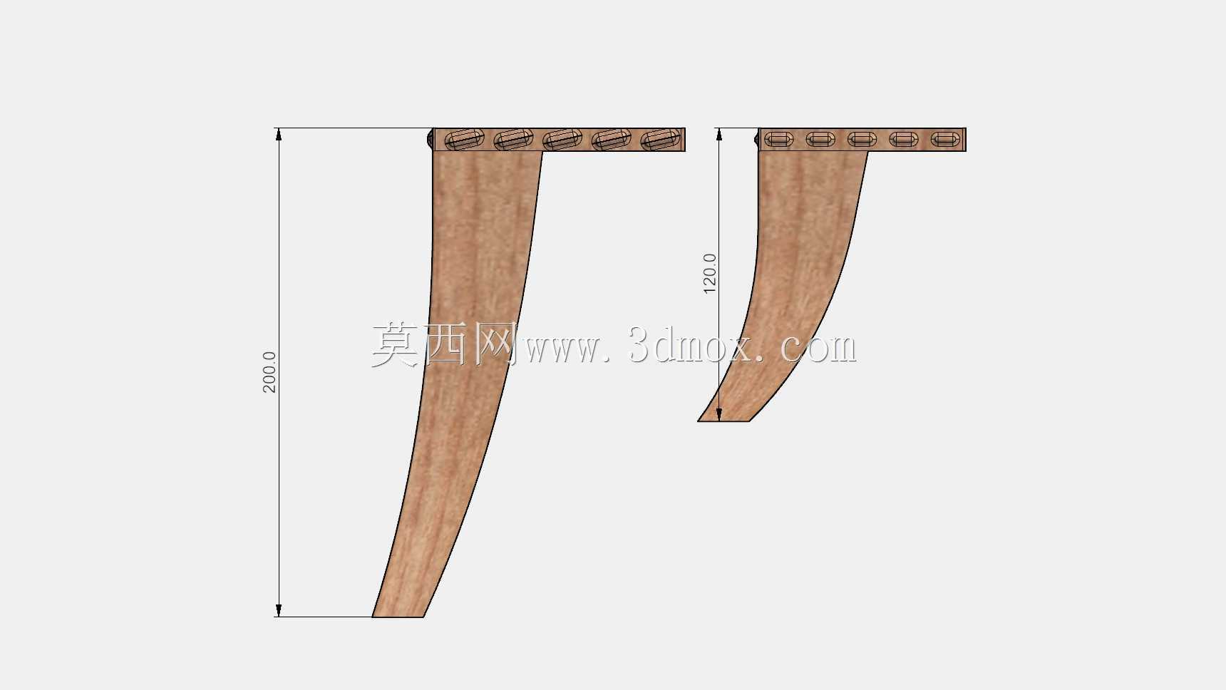 家具腿大小三维模型